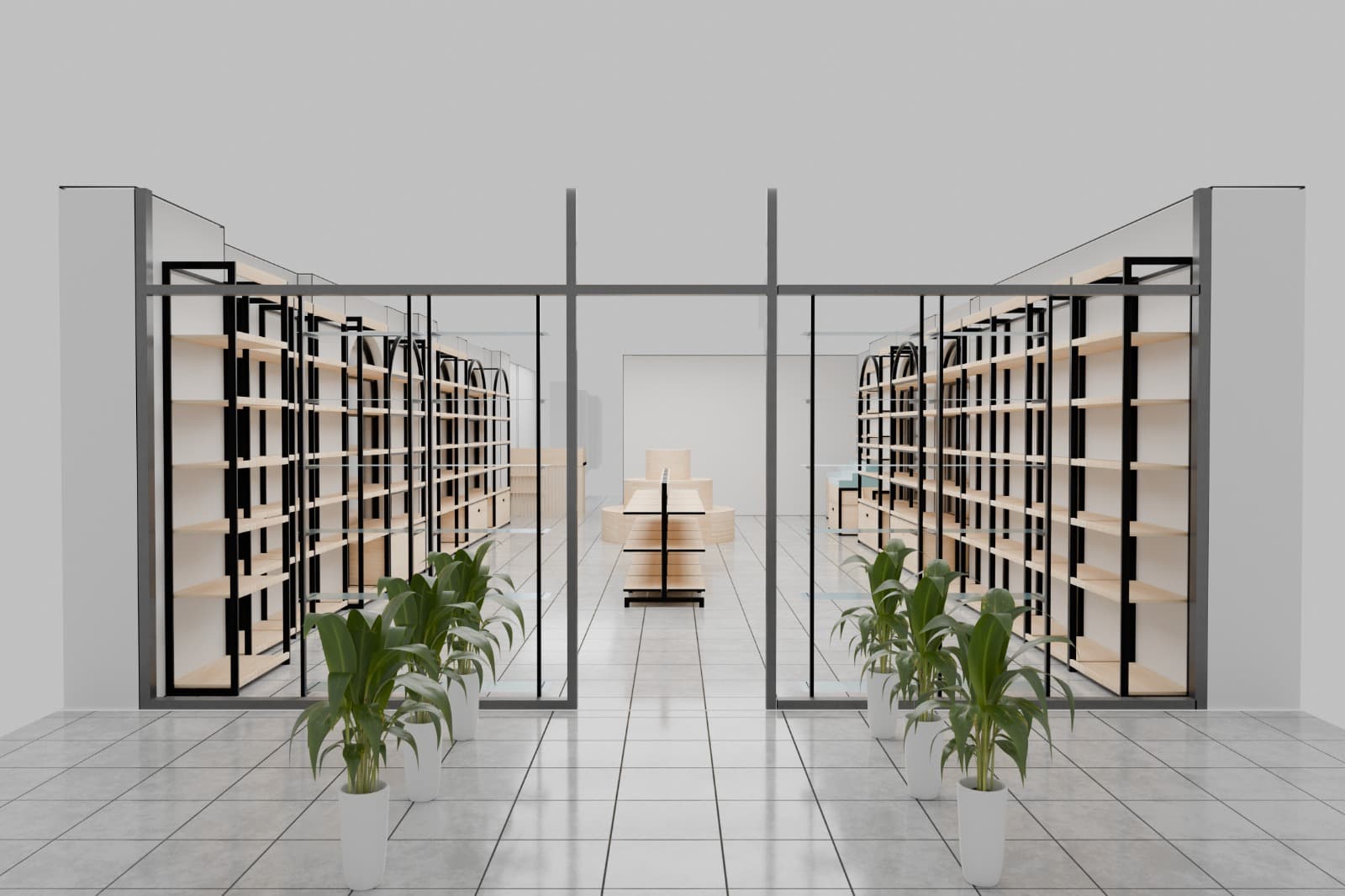 Mağaza iç mekan 3D render çalışması